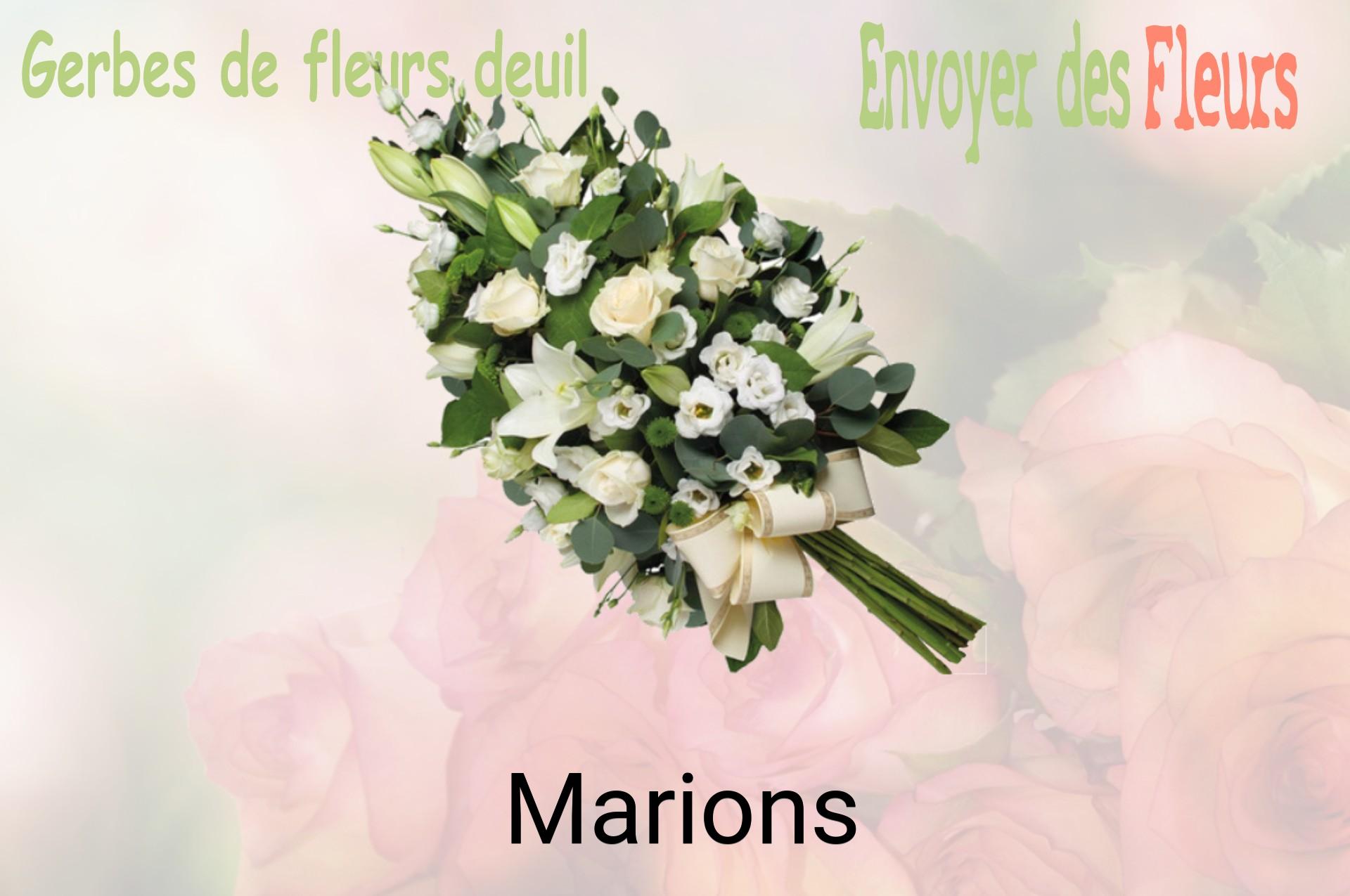 Gerbe de fleurs de deuil livrée à Marions